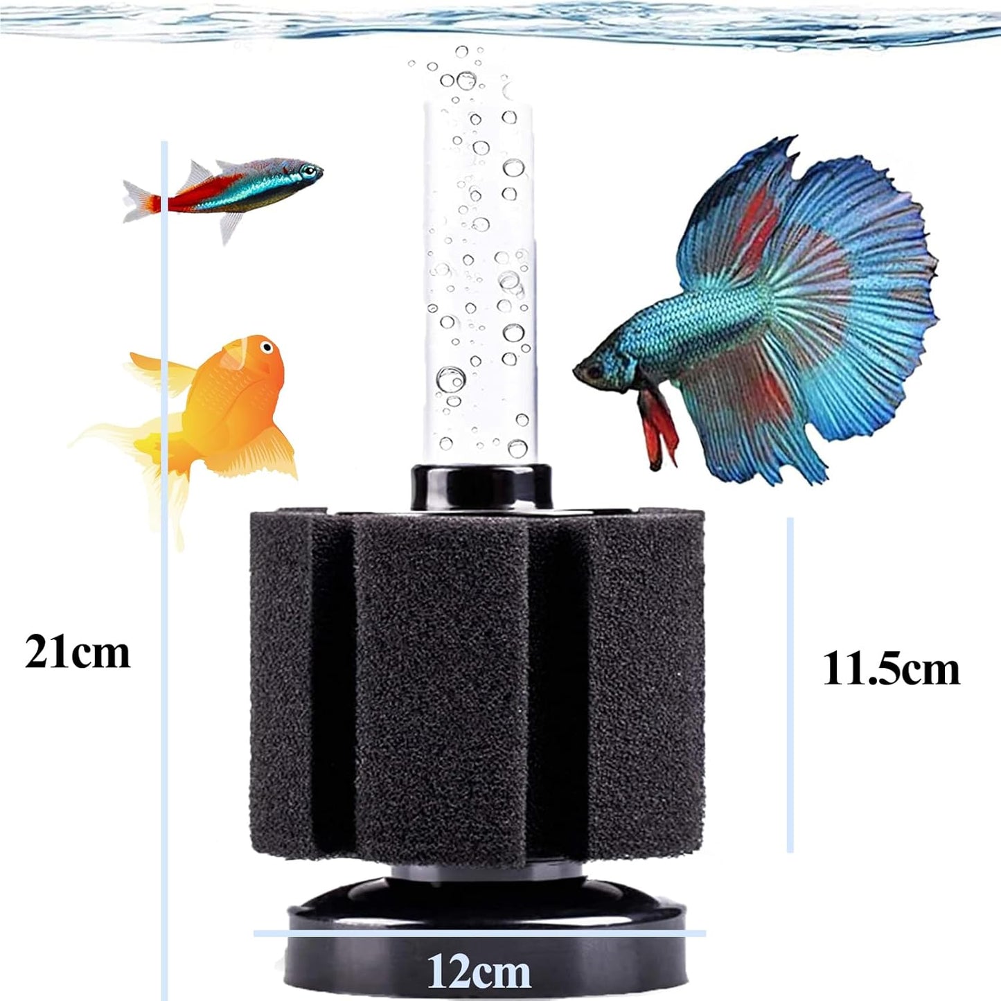 Heeke 10-Gallon Filters Sponge Aquarium Filter Underwater Center Filtration NEW