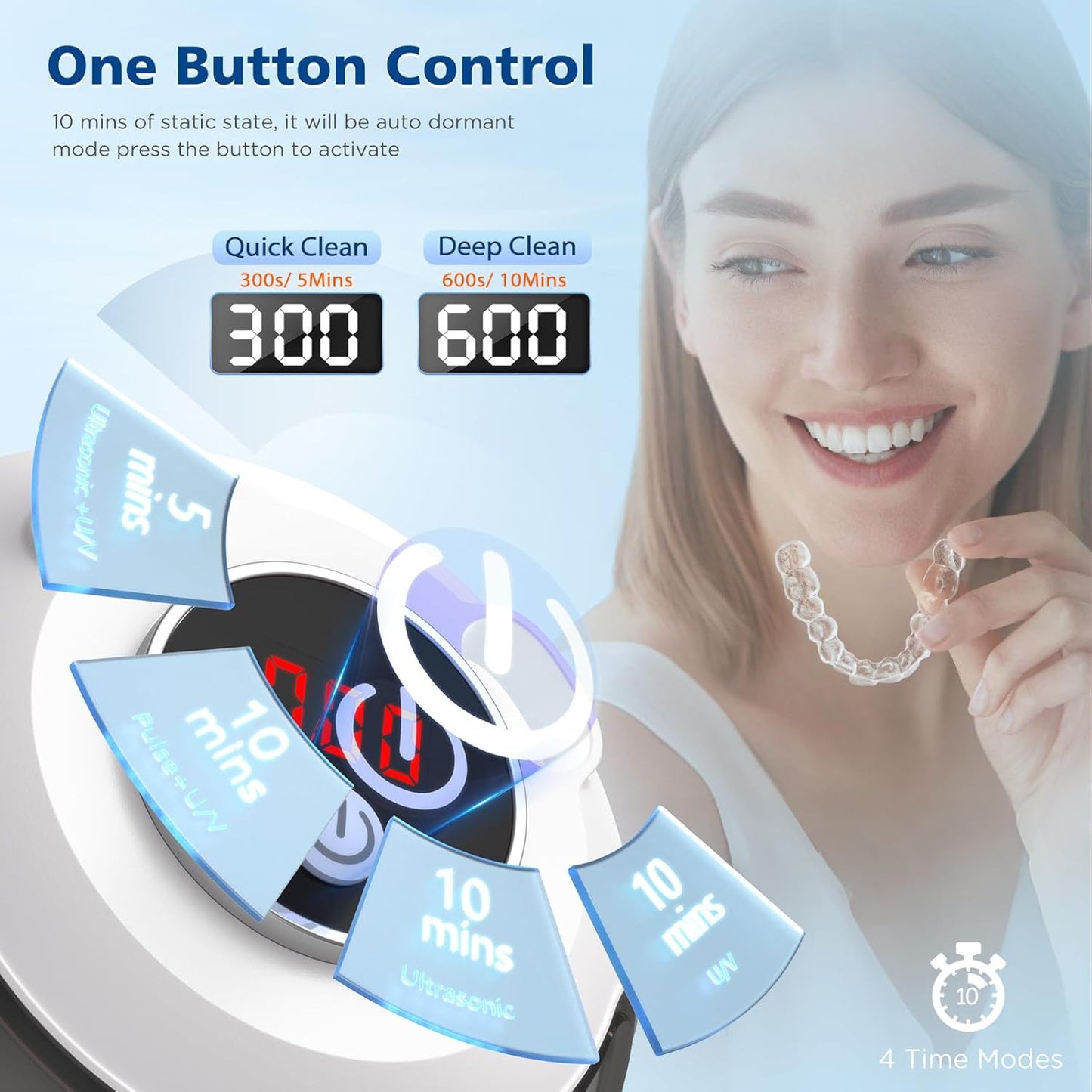 Aotuda Ultrasonic Retainer Cleaner Machine - 200ML Cleaning & Care for DEMO