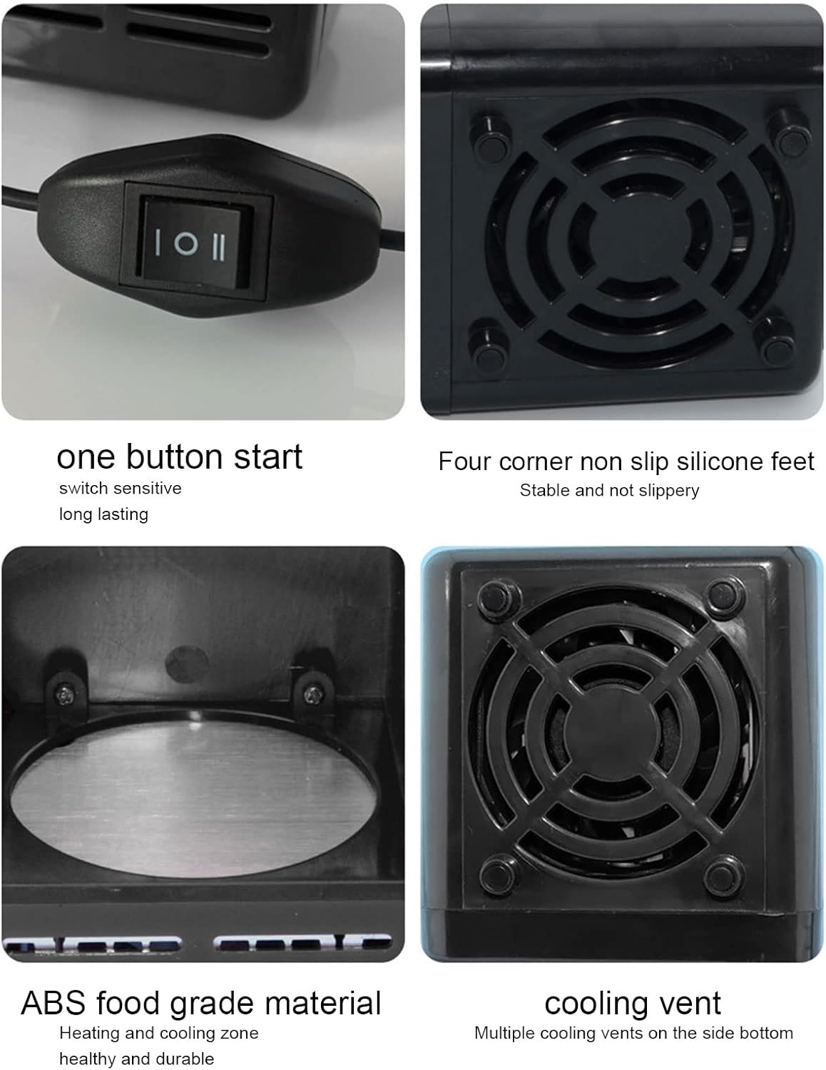 Jectse Portable Electric Mini Fridge Beverage Drink Can Cooler in Black for NEW
