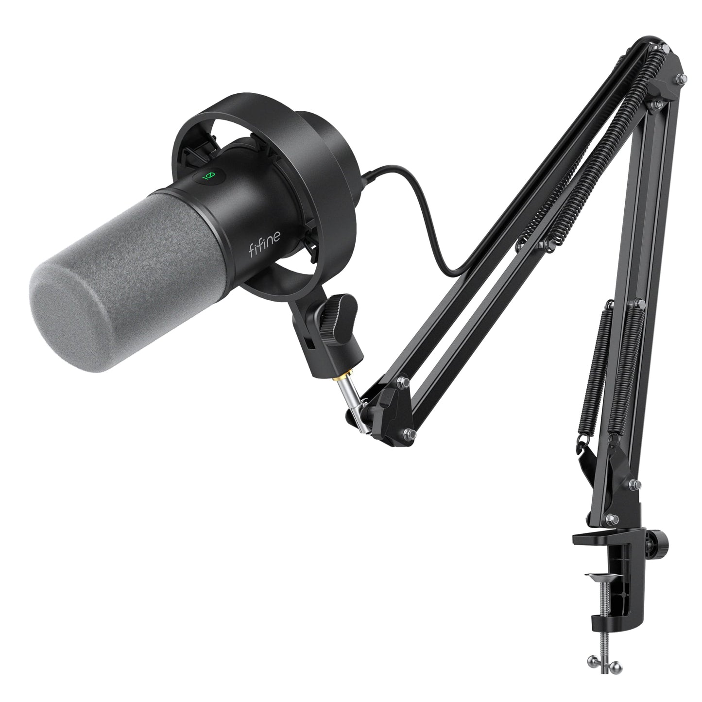 FIFINE USB/XLR PC Microphones Dynamic Podcast Microphone Kit with Boom Arm, NEW