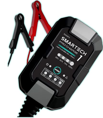 Smartech 6V/12V 1A Automatic Lead-Acid Lithium Battery Charger for Cars, DEMO