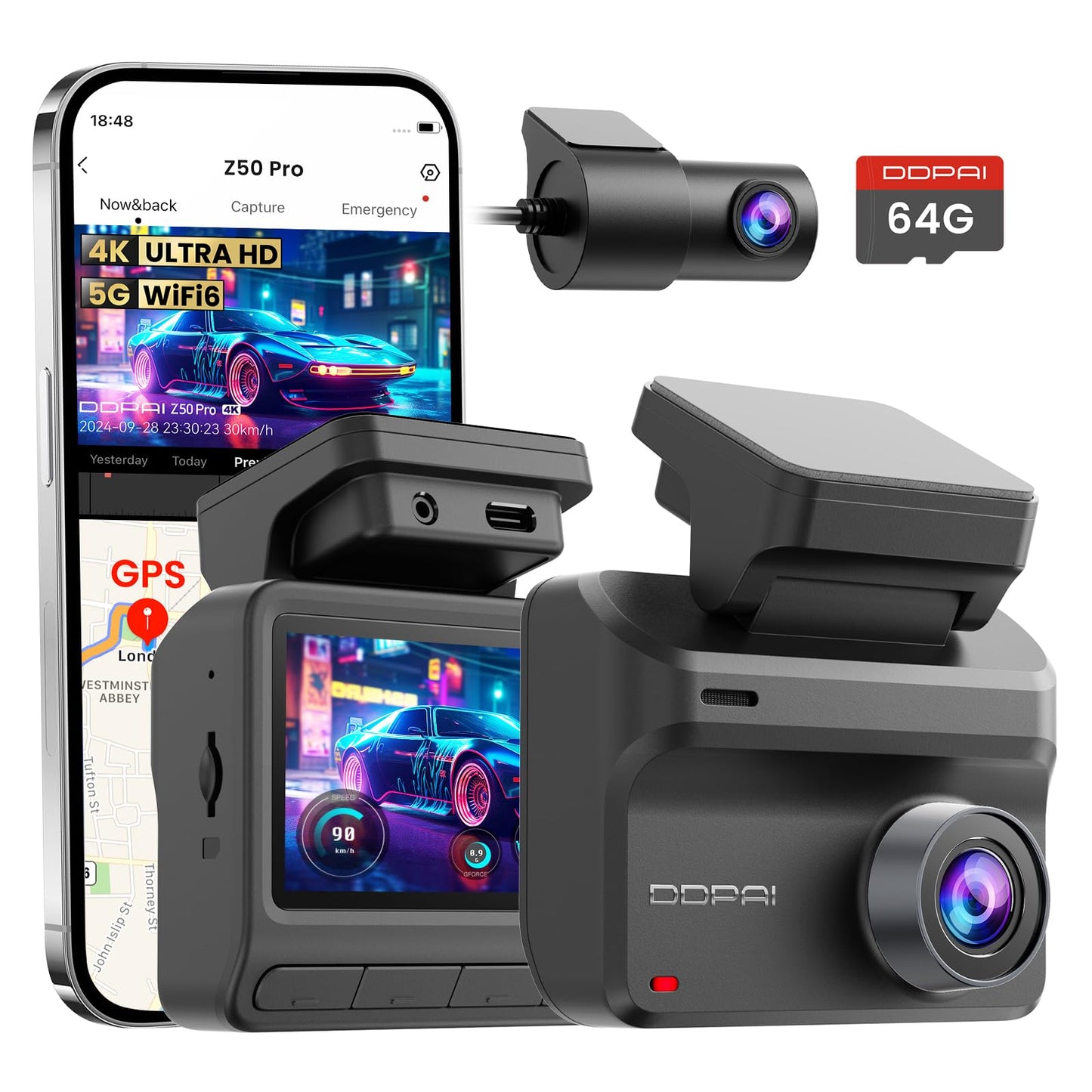 ddpai 4K+1080P On-Dash-Monitoring Dual Dash Camera Front and Rear for Cars DEMO