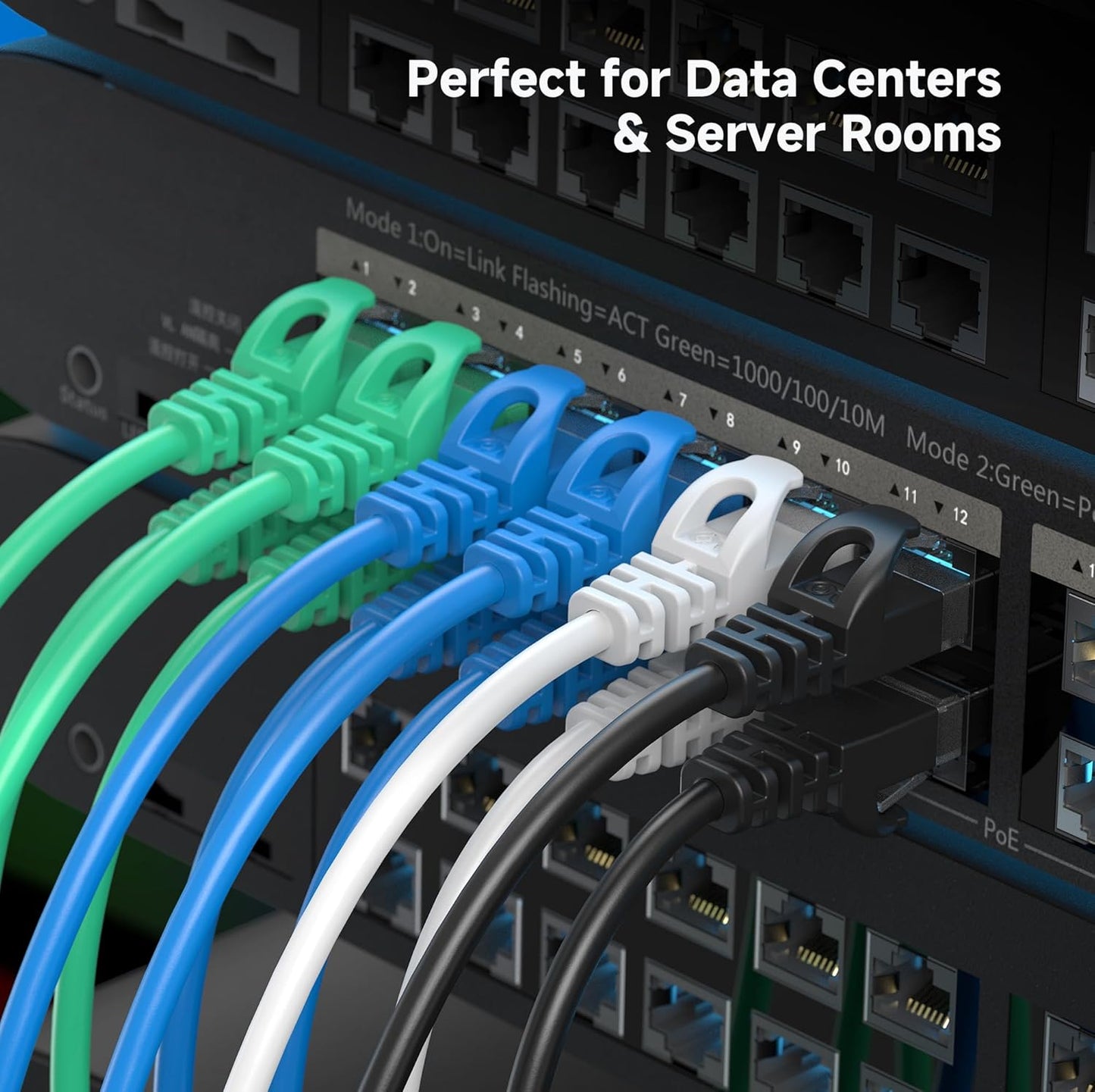 Cable Matters Ultra Thin Cat6 Ethernet Cable, 3m Snagless Black Cord for DEMO