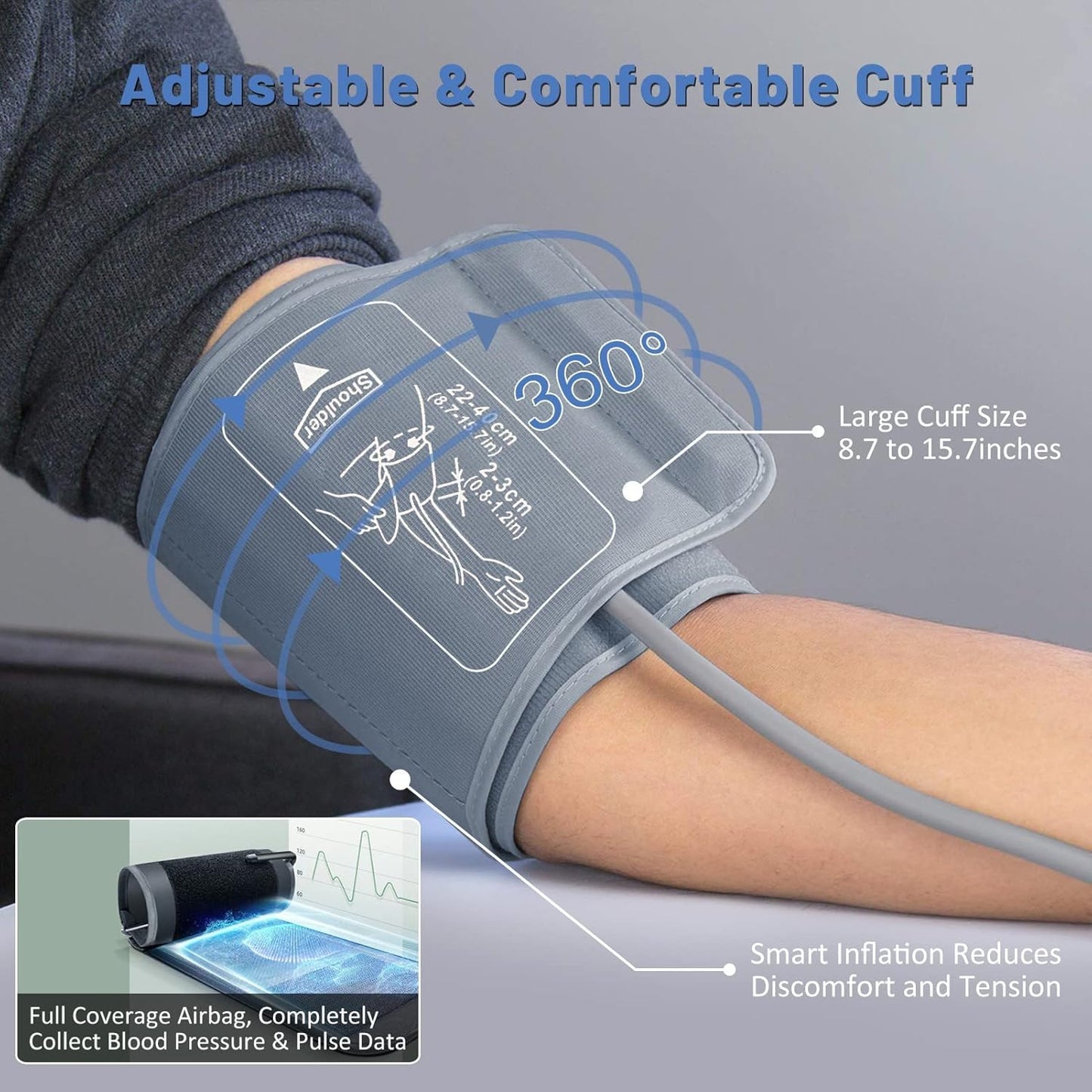 Vimmk Upper Arm Blood Pressure Monitor Large Cuff Automatic Electric NEW