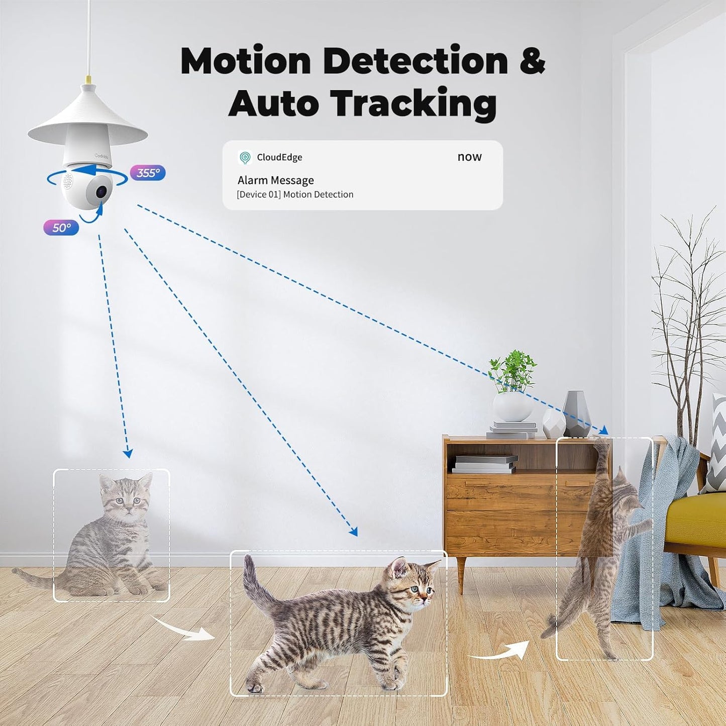 Codnida Gray WiFi Bullet Camera Security Light Bulb for Indoor & Outdoor DEMO