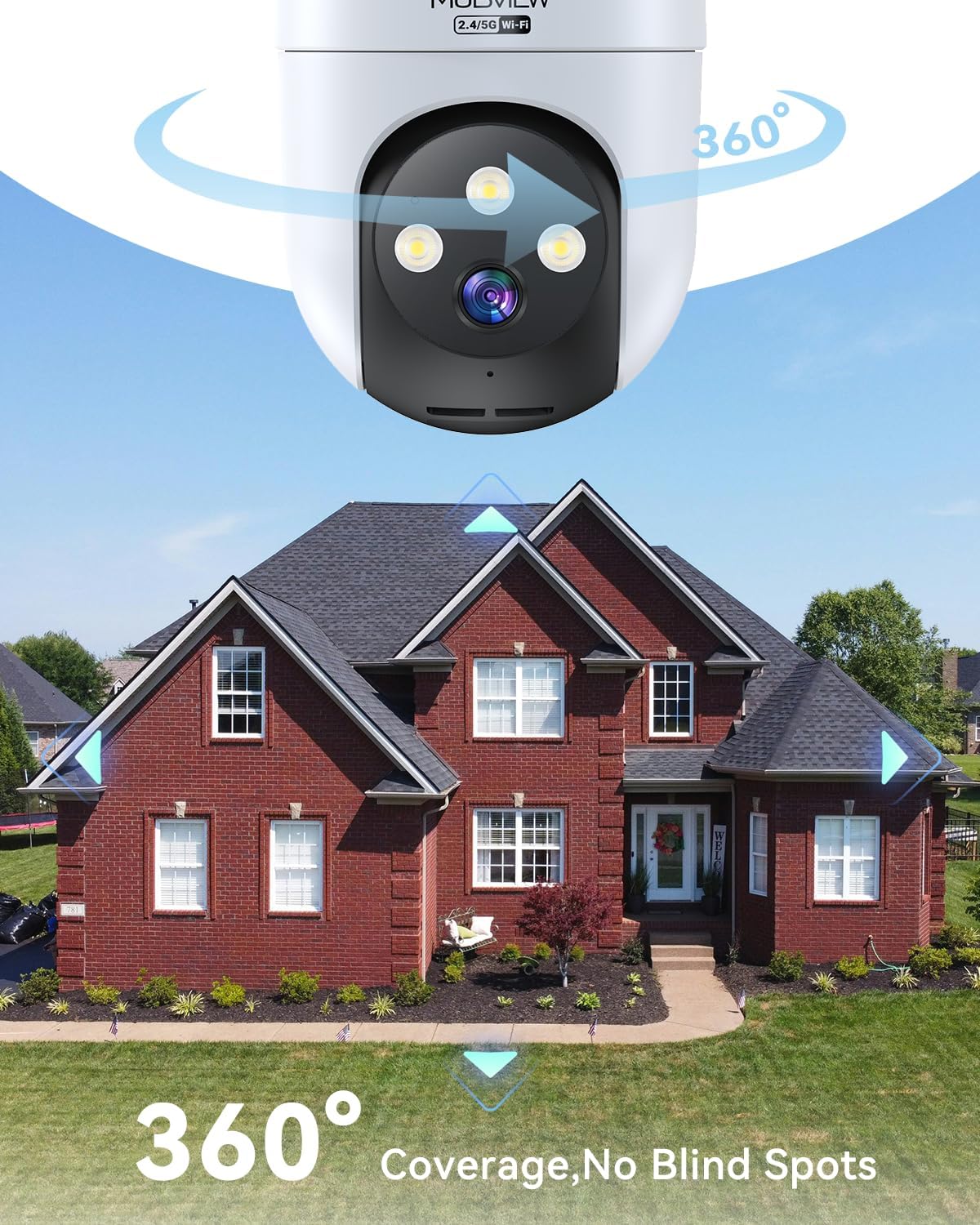 MUBVIEW 360° Wired Outdoor Security Camera Bullet Surveillance System, DEMO