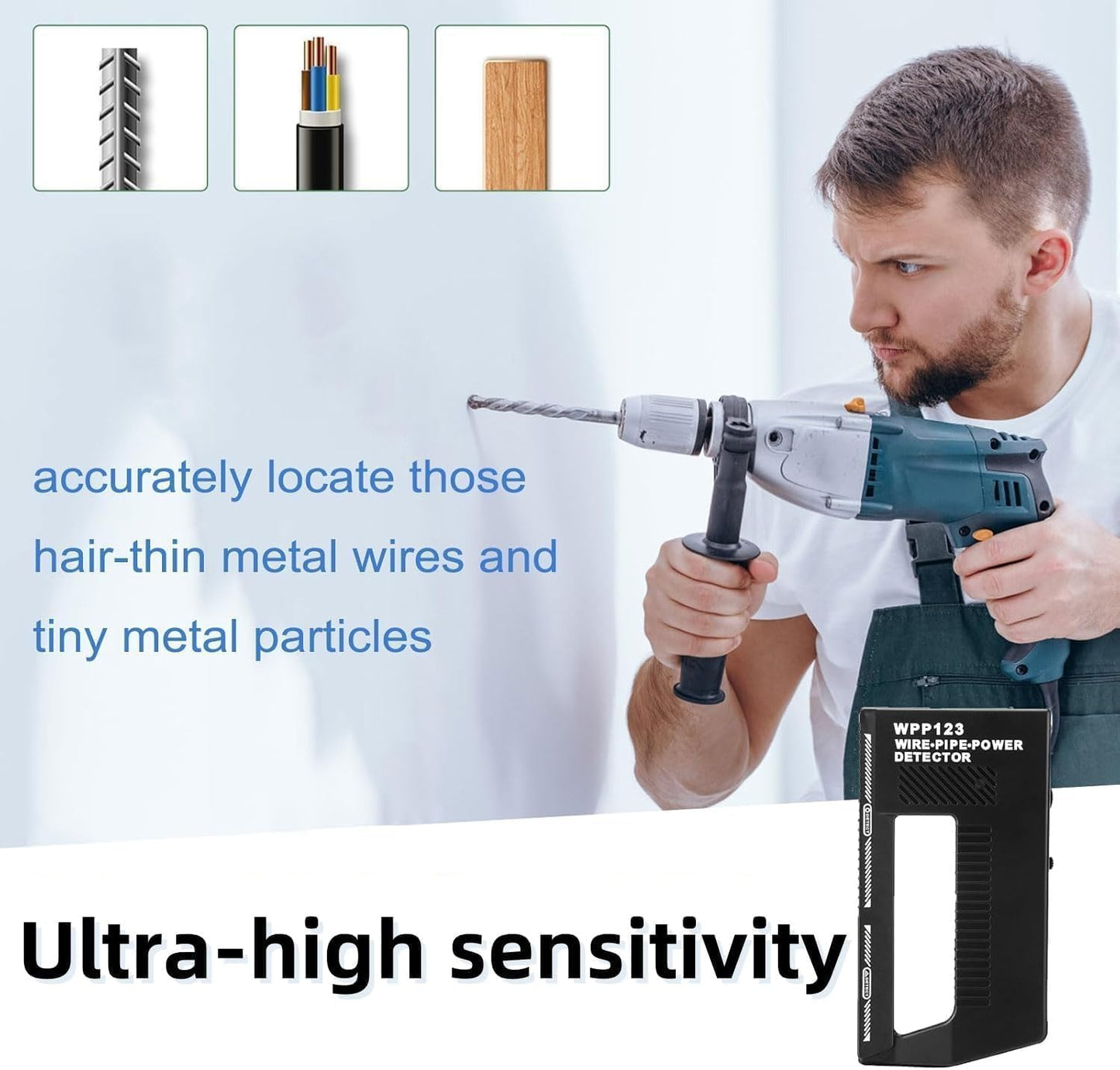 LYCENXI Wall Scanner and Metal Detector Adjustable Alert for Pipes Wires NEW