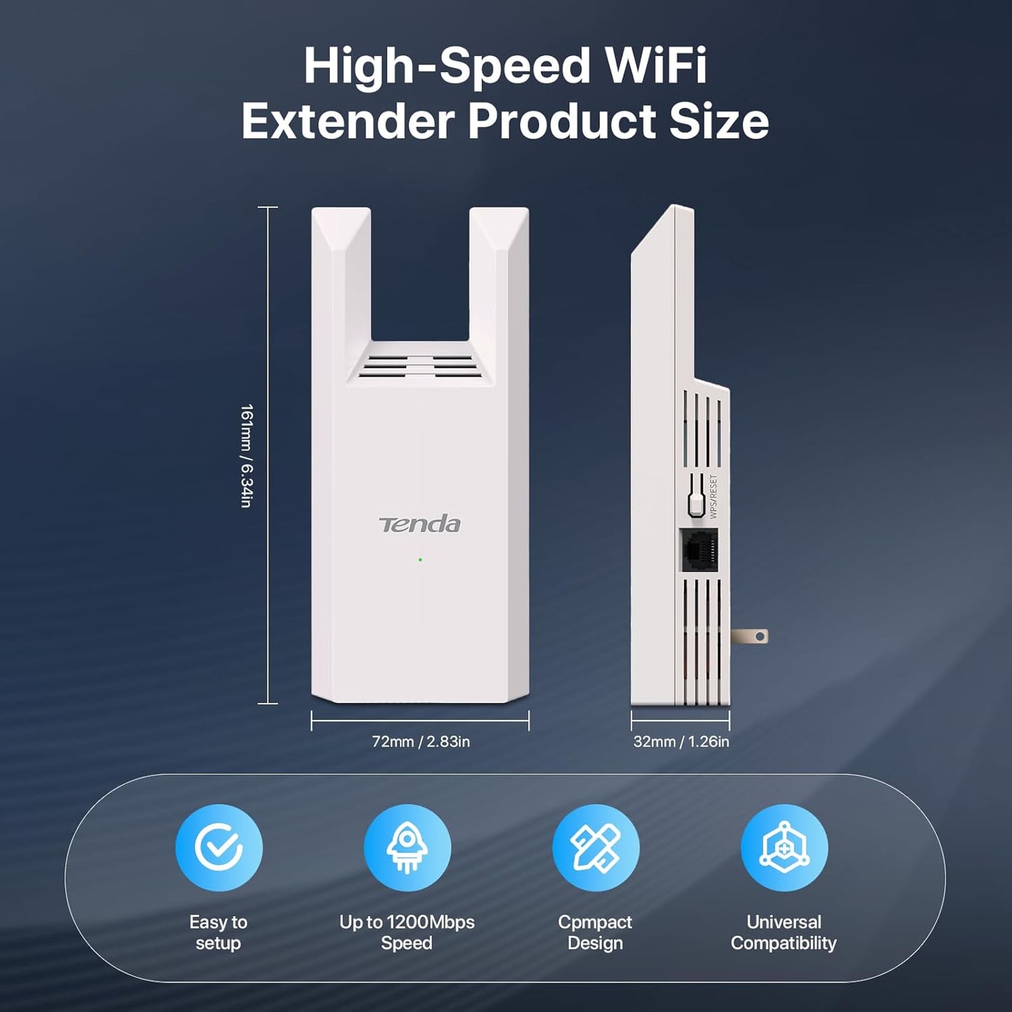Tenda AC1200 WiFi Range Extender Dual-Band Wireless Repeater Covers 1300 DEMO