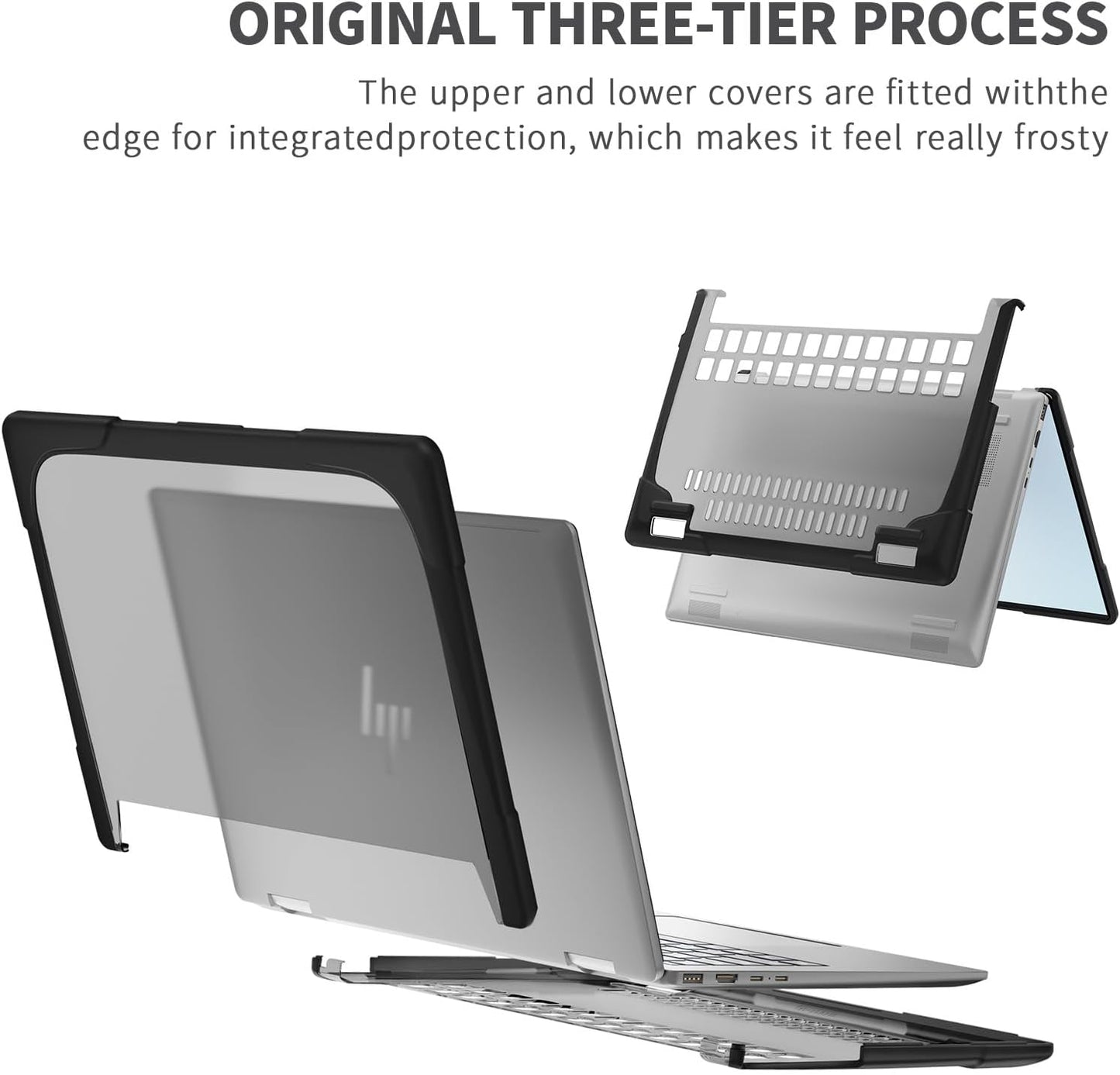 Jarttarn Gray Hard Case Shells Protective Laptop Cover for HP Envy X360-14 DEMO