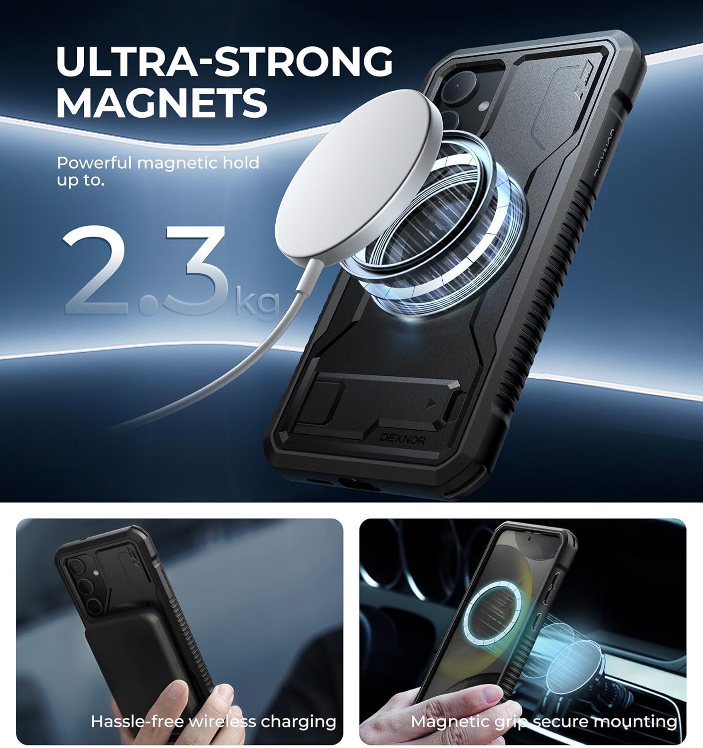 Dexnor Magnetic Basic Cases Case for Samsung Galaxy S24 Plus with DEMO