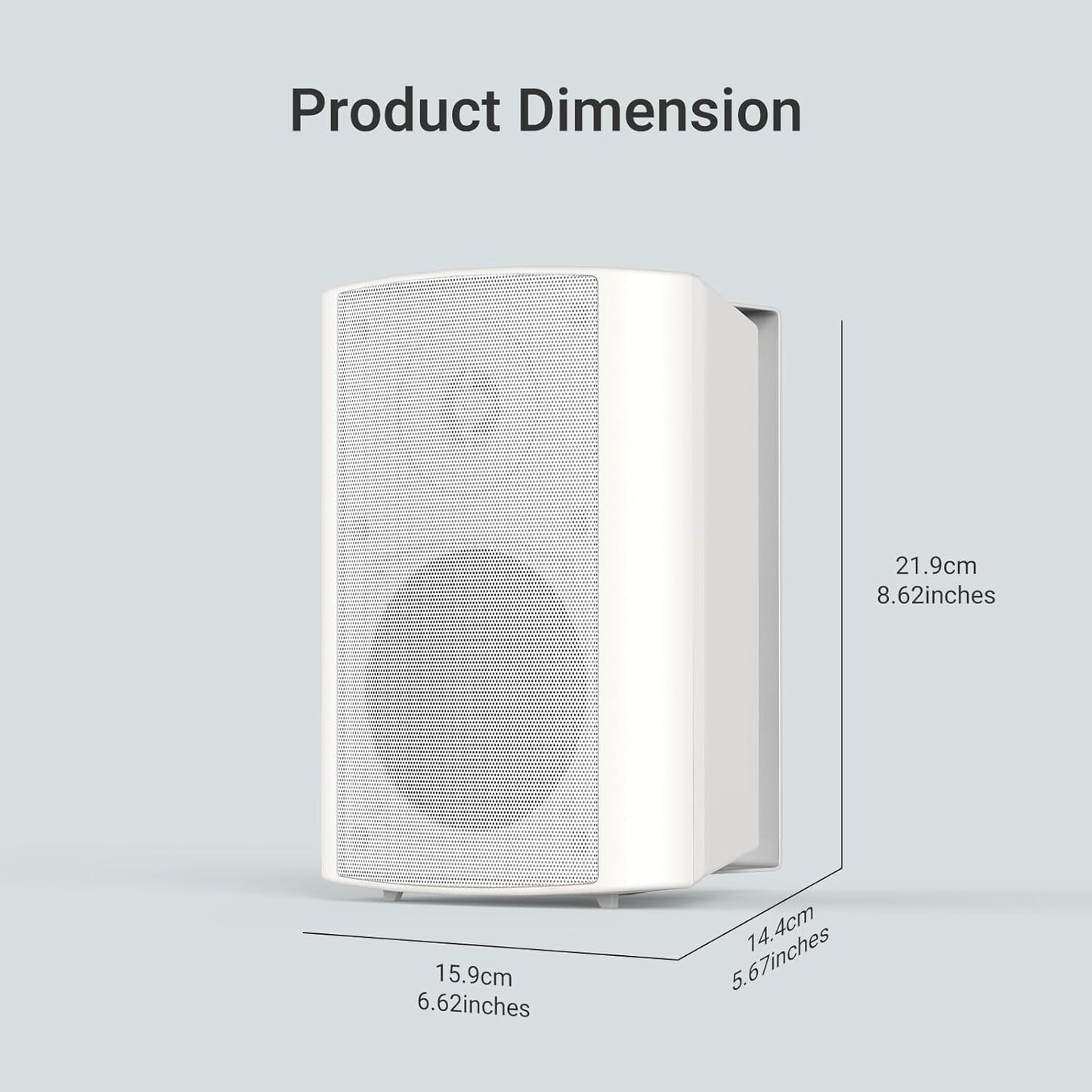 Herdio Outdoor Bluetooth Speakers - Waterproof 4" 200W Wall Mounted White NEW