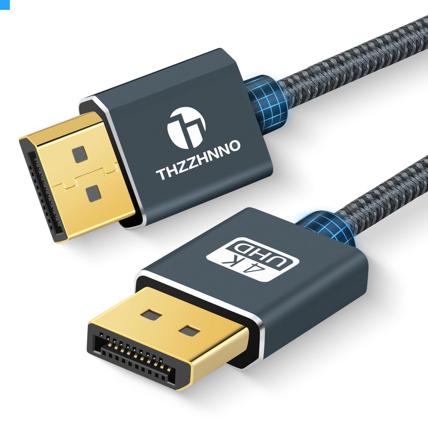 Thzzhnno 4K Cables DisplayPort Cable 30ft Nylon Braided 1.2 Black DEMO