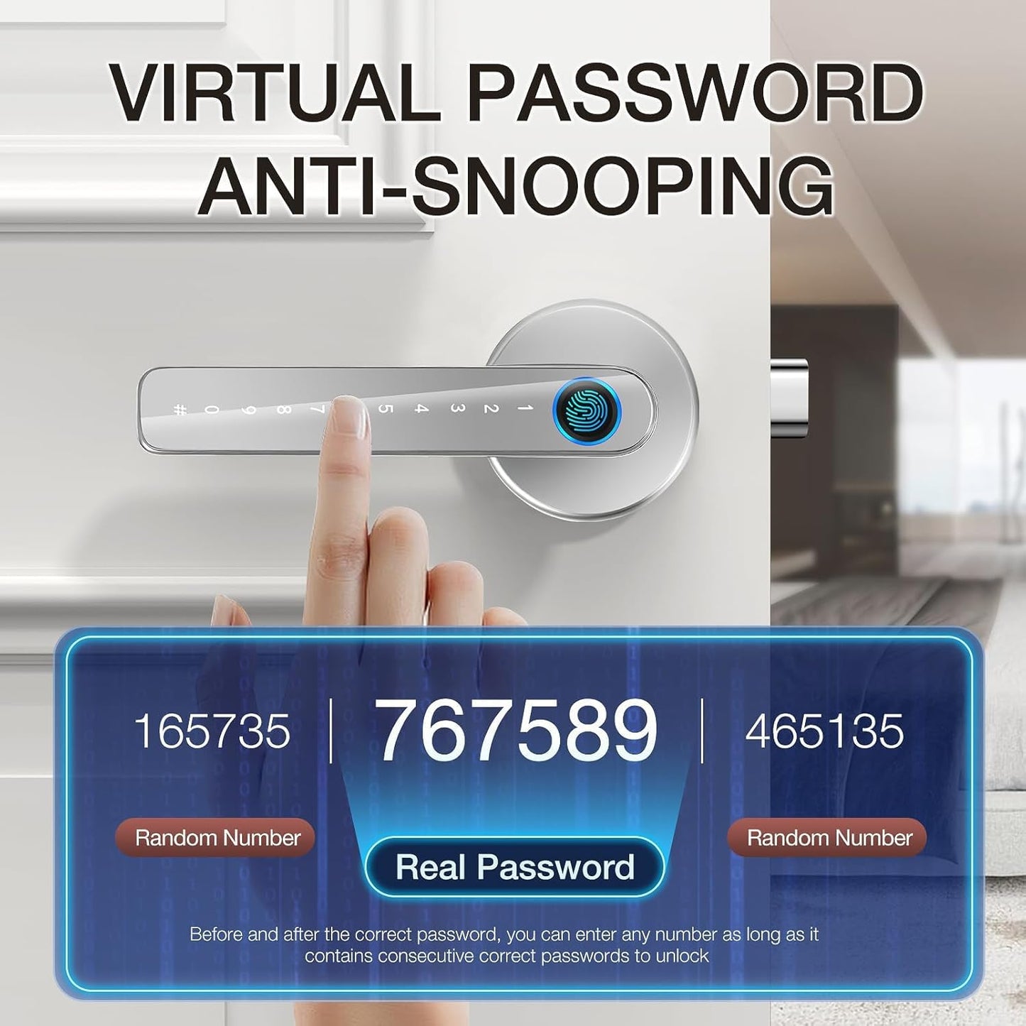 AILRINNI 5-in-1 Fingerprint Smart Door Lock Zinc Alloy Combination Padlock DEMO