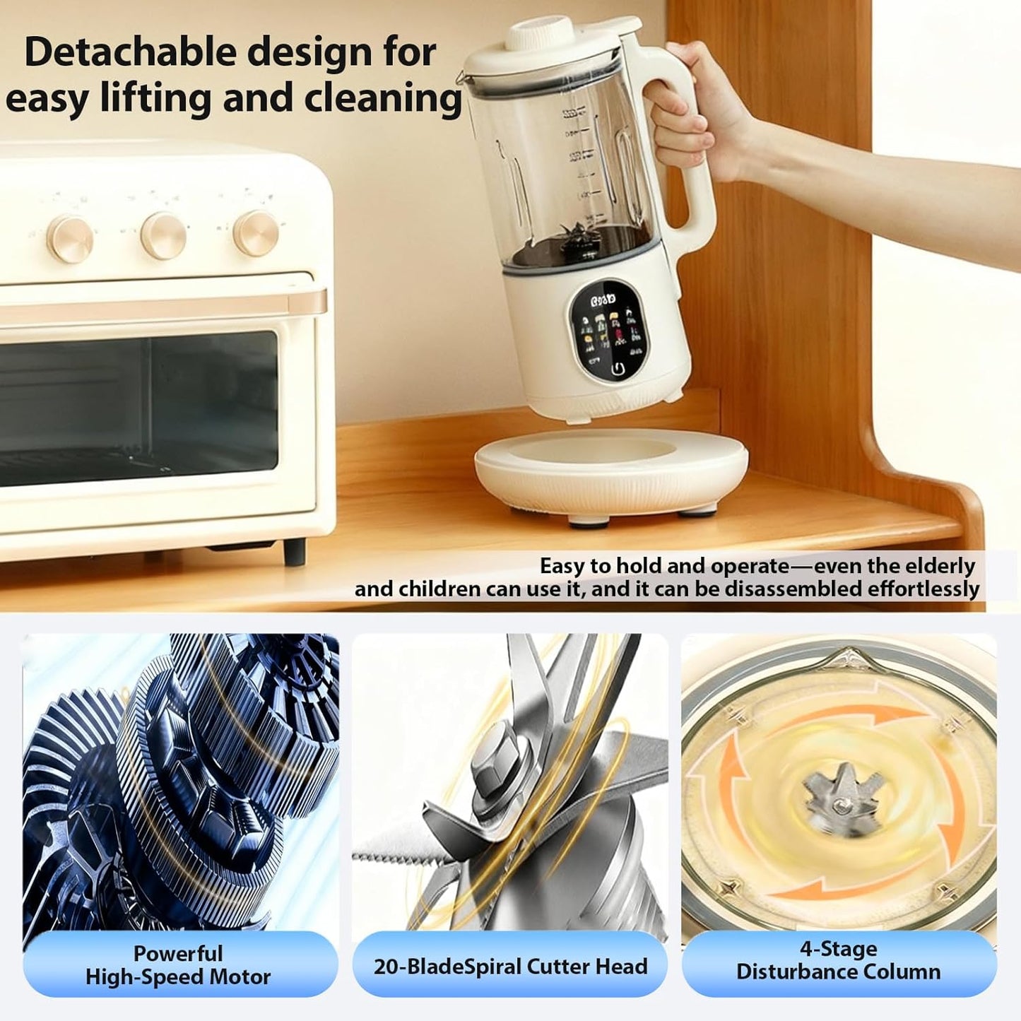 AIZYZYO Automatic Jug Blenders Nut Milk Maker Machine, 6-in-1 for Almond, DEMO