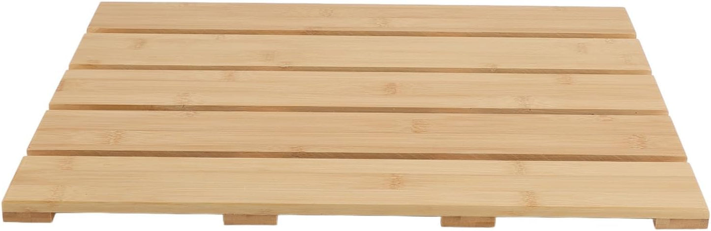 Eco-Friendly Bamboo Bath Mat - Non-Slip Wooden Floor Rug for Shower & Spa, DEMO