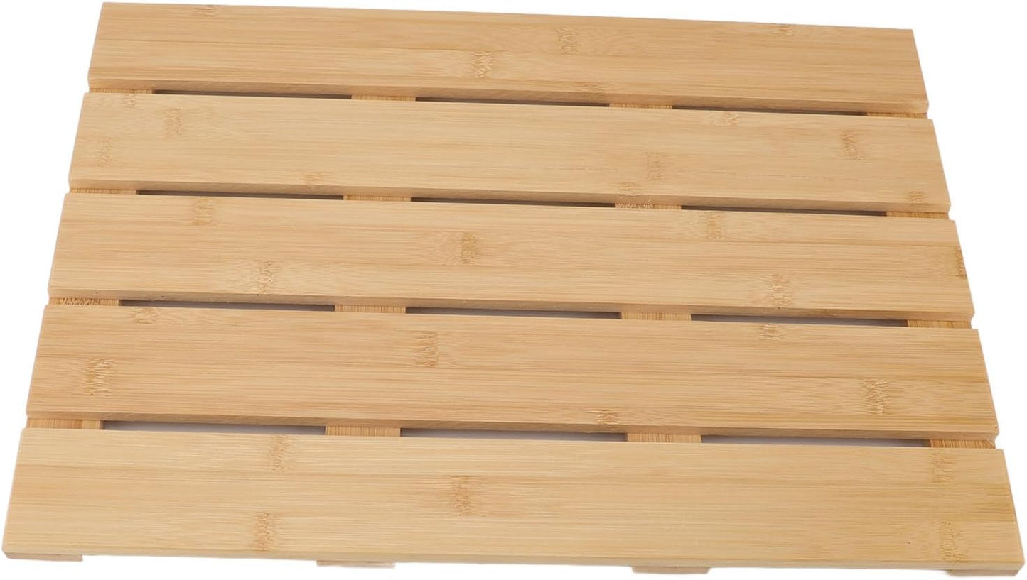 Eco-Friendly Bamboo Bath Mat - Non-Slip Wooden Floor Rug for Shower & Spa, DEMO