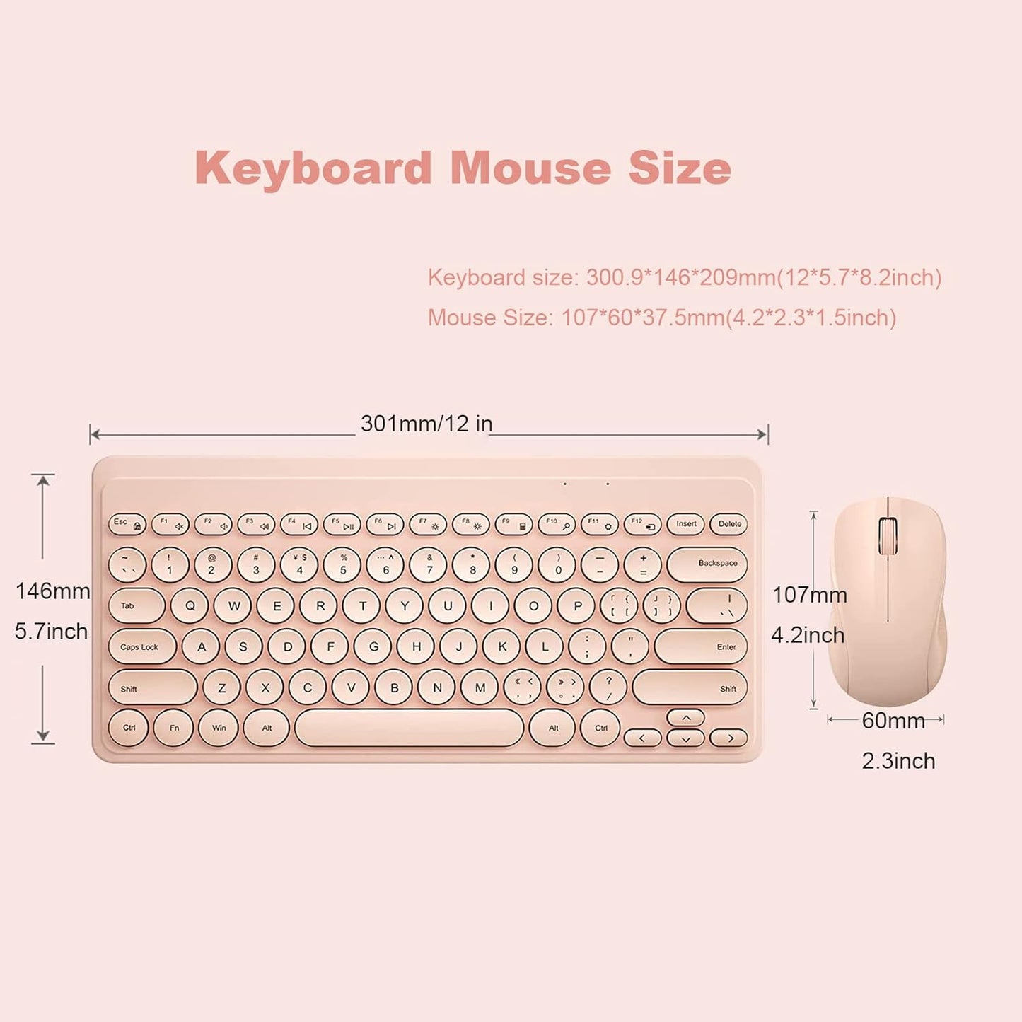 JieruiDeng 79-Key Retro Mini Cute Pink Computer Keyboard for Home Office DEMO