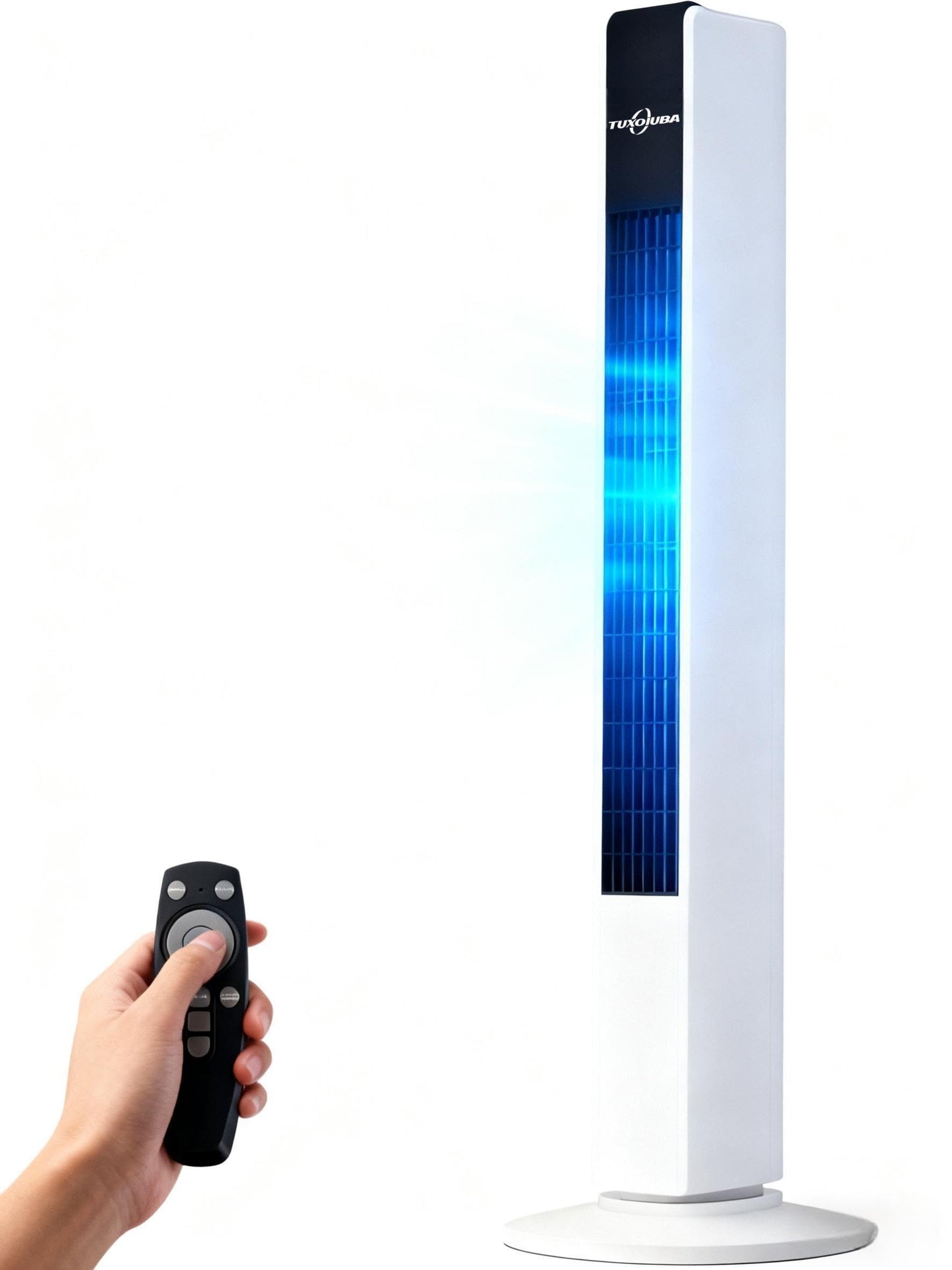 TUXOIUBA 90° Oscillating Tower Fan with Remote Control for Quiet Cooling DEMO