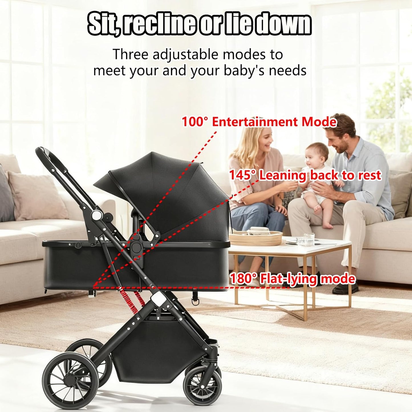 Tilpes Lightweight Buggies Aluminium Alloy Buggy Pram for Newborn to DEMO