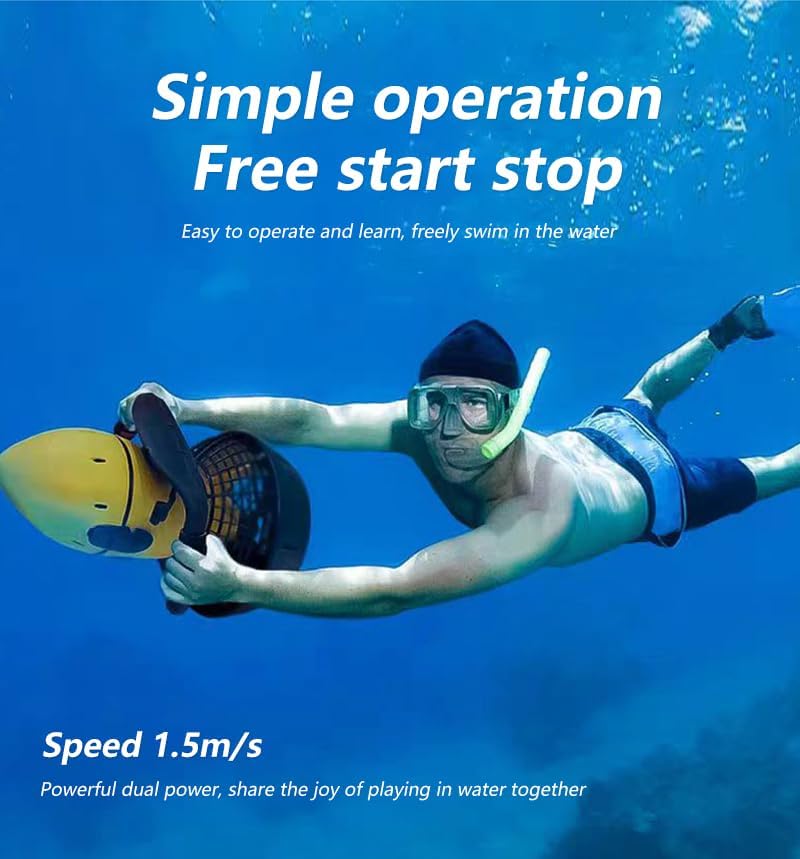 Powerful 500W Underwater Scooter, 20m Depth, 70min Runtime, Lightweight DEMO