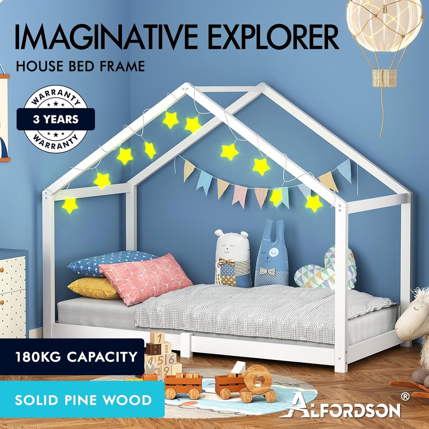 ALFORDSON Wooden Frames Timber House Frame Single Size Mattress Base DEMO