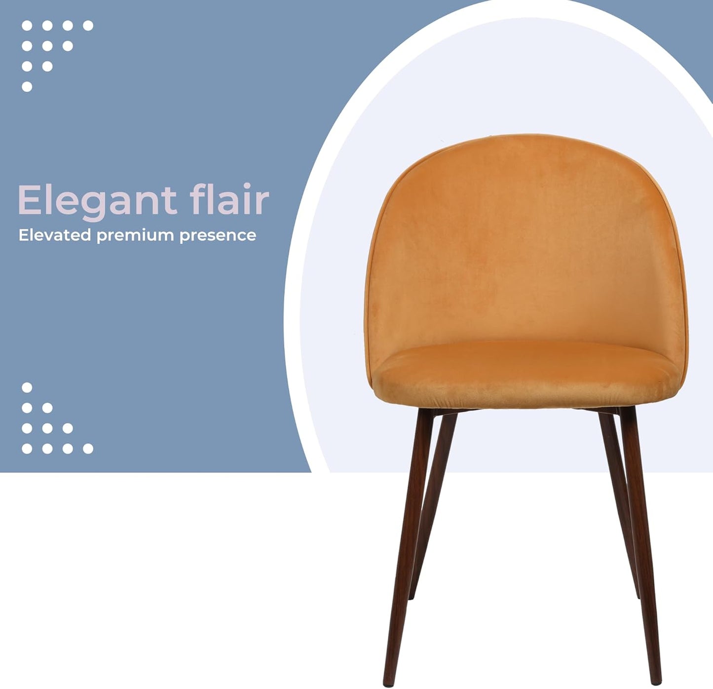 Levede Velvet Dining Chairs Set of 2 Chic Kitchen Orange Size 47 × 48cm DEMO