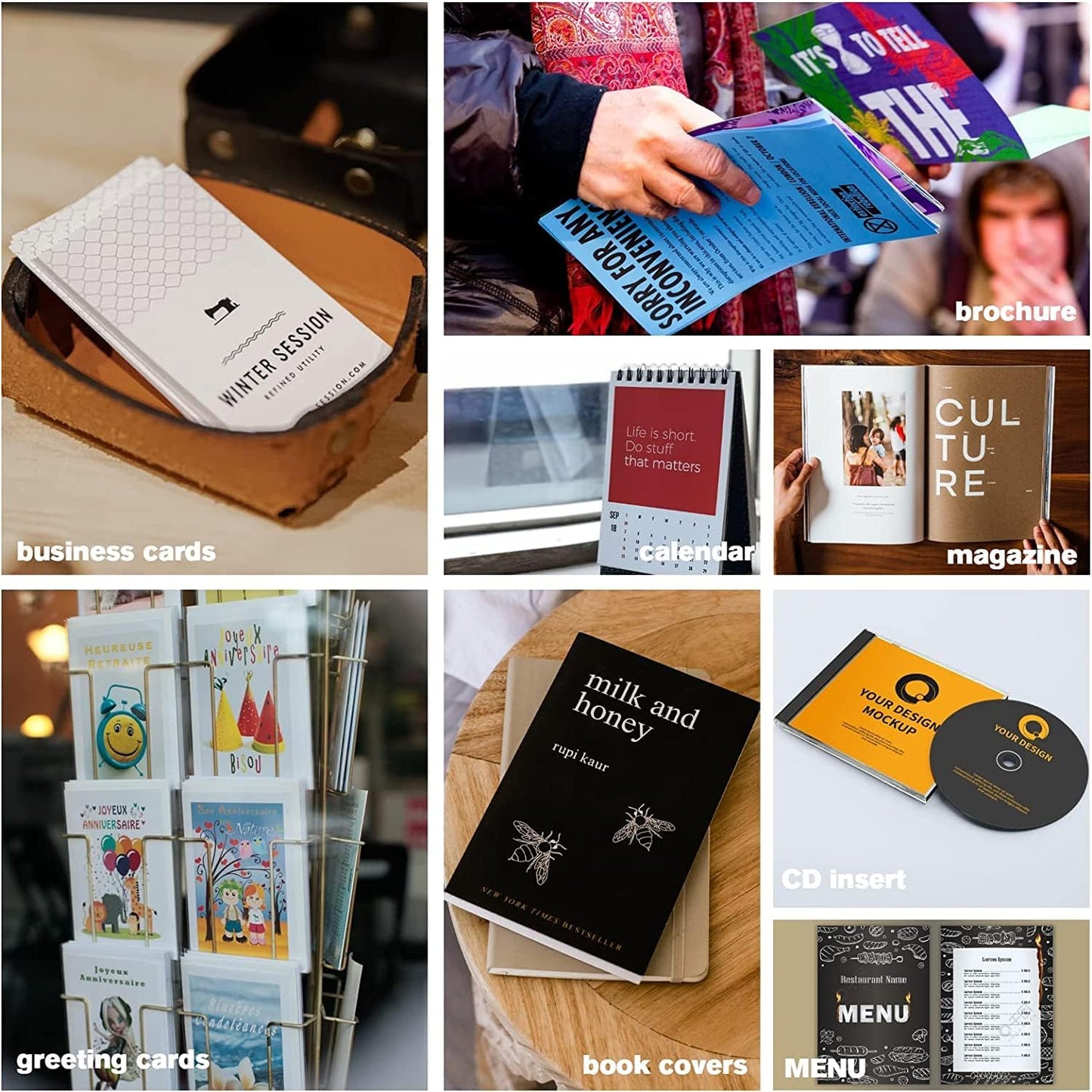 INKUWAY Thick Matte Double-Sided Photo Paper, 260gsm, 60 Sheets, Inkjet DEMO