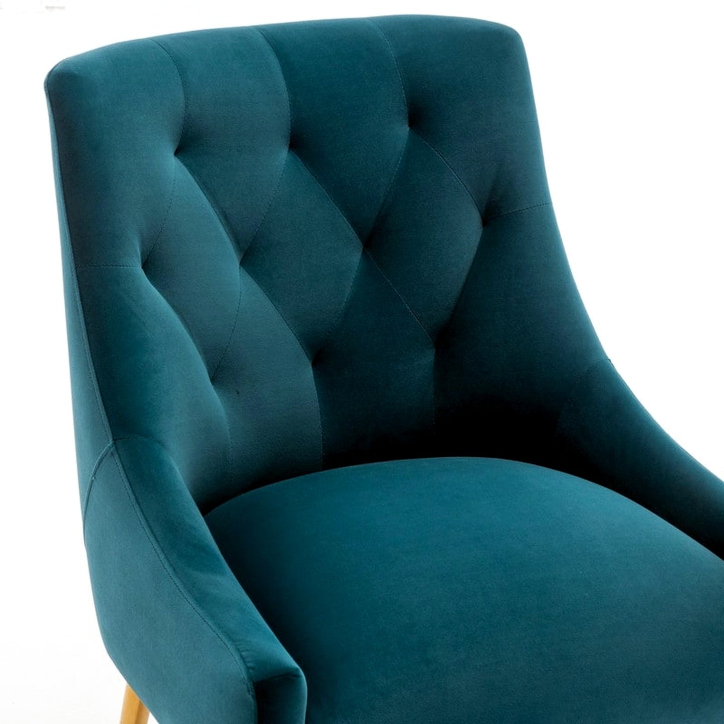 SEYNAR Teal Velvet Dining Chairs Set of 2 | Mid-Century Modern Upholstered DEMO
