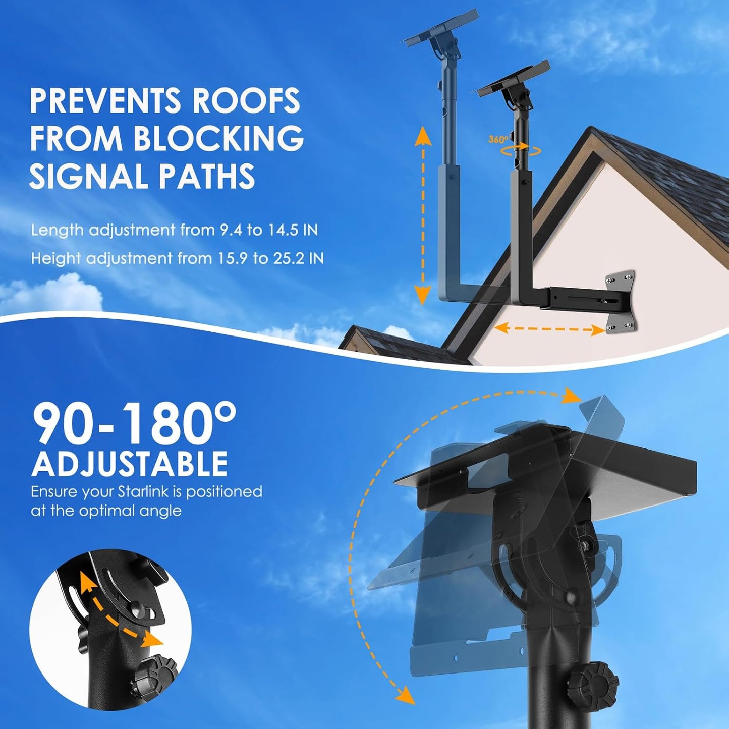 Bloazzup Adjustable Mounting Accessories Starlink Wall Mount Gen 3 DEMO