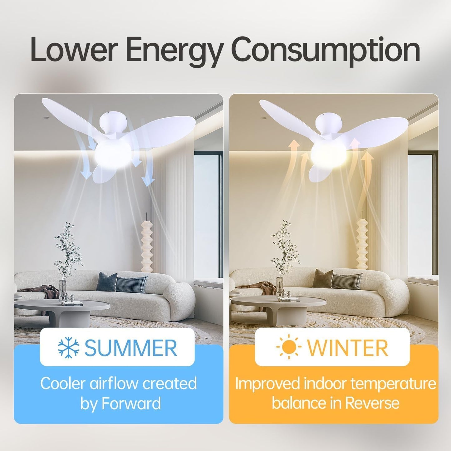 Ruhaieba 32-Inch Low Profile Ceiling Fan with Light and Remote Control DEMO