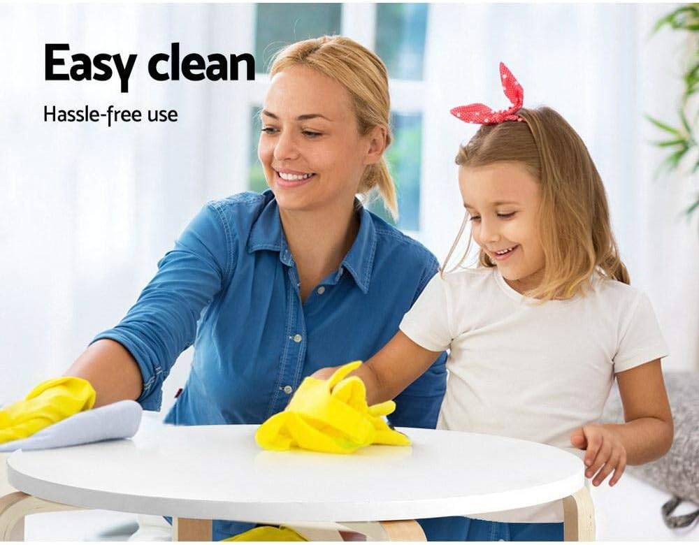 Keezi Nordic Kids 5-Piece Table and Chair Set in White Natural Finish DEMO