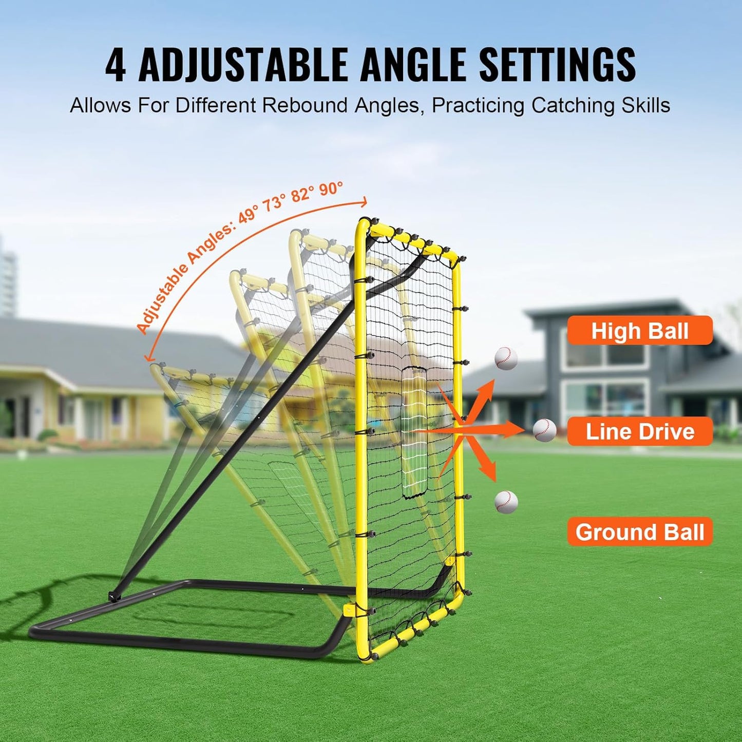 VEVOR Baseball Rebounder Net 4 x 4.5 Feet Pitchback Softball Training Size NEW