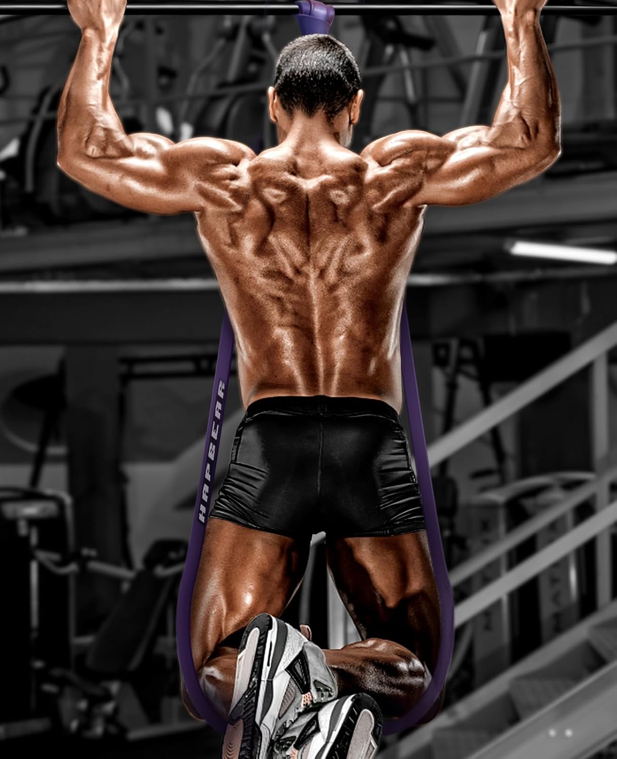 HAPBEAR Heavy Duty Resistance Bands 5 Levels, 30-250 lbs Workout for Men & DEMO