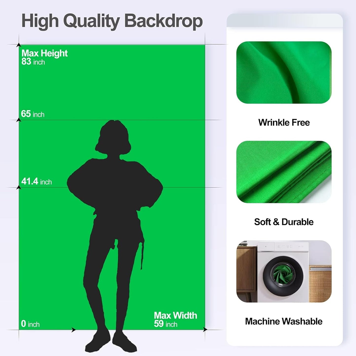 EMART 5x8.5ft Green Screen Backdrop Stand for Photo Studio Lighting Kit DEMO