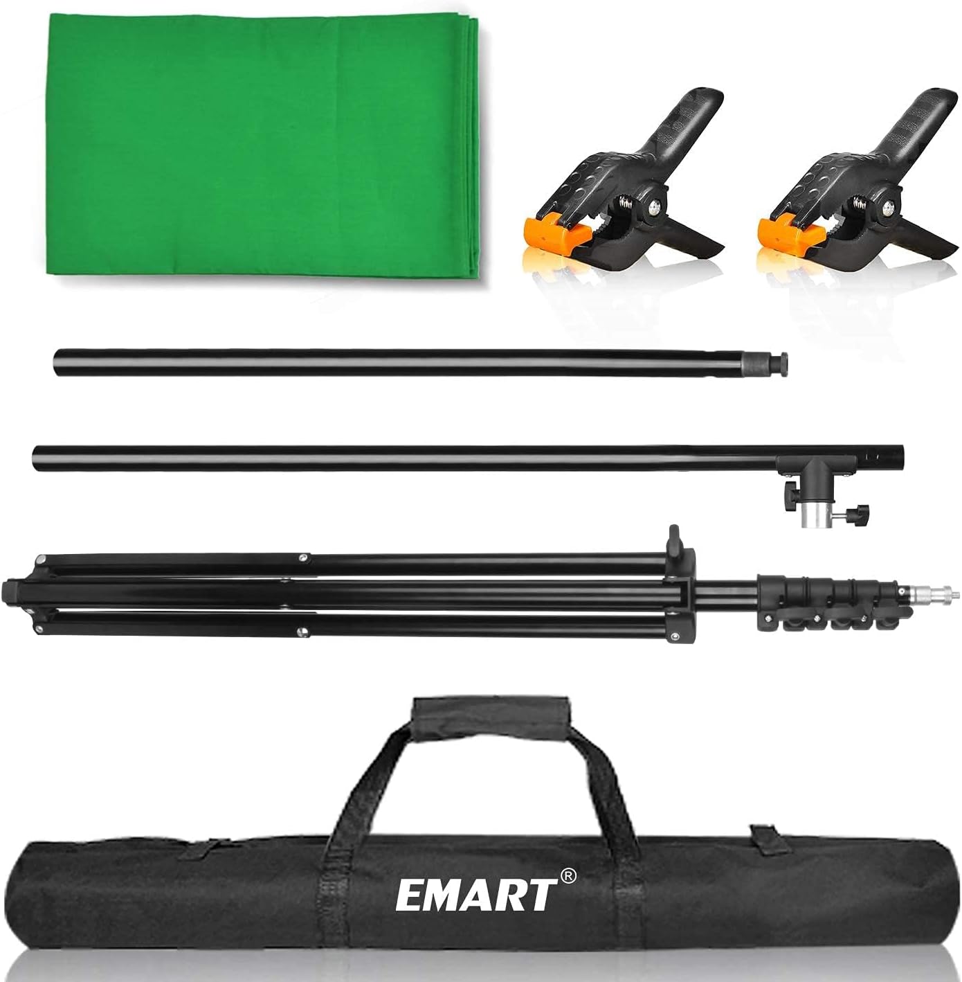 EMART 5x8.5ft Green Screen Backdrop Stand for Photo Studio Lighting Kit DEMO