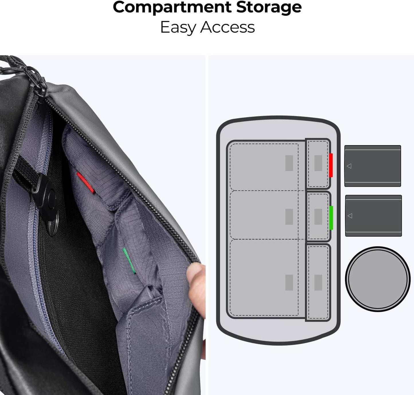 K&F CONCEPT Unisex 2-in-1 Sling Bag 10L Everyday Shoulder Multifunction DEMO