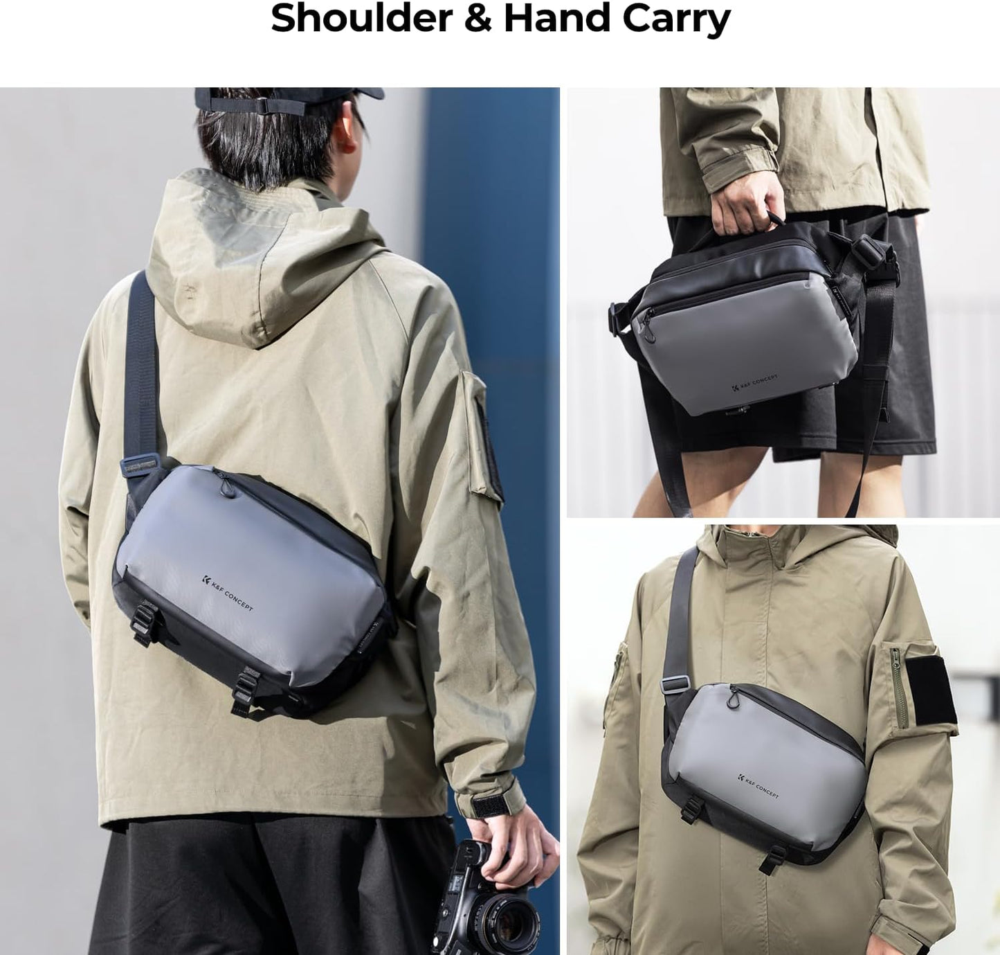 K&F CONCEPT Unisex 2-in-1 Sling Bag 10L Everyday Shoulder Multifunction DEMO