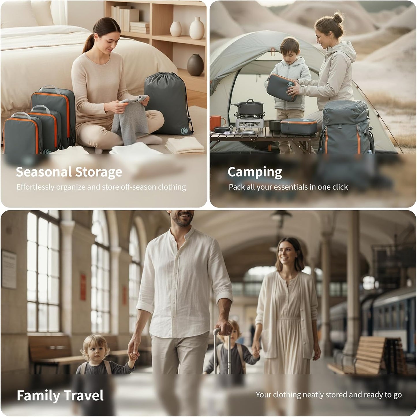 Cipway 5 Piece Expandable Grey Packing Cubes Luggage Organizer Set for DEMO