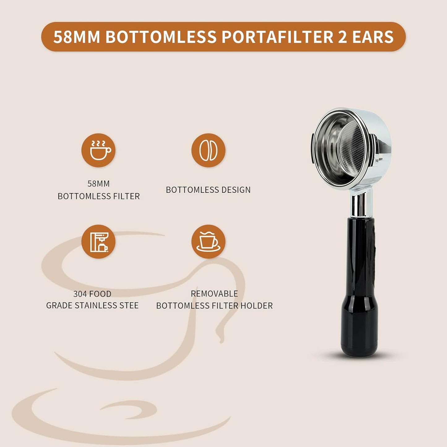 Gugxiom 58mm Tampers Bottomless Portafilter Espresso Coffee Tamper DEMO