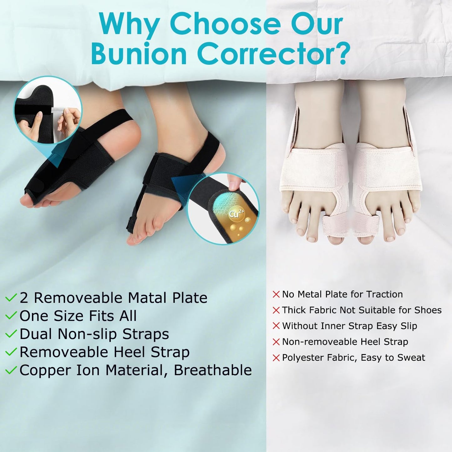 VISOOP Toe Straighteners Bunion Corrector Alignment Bar Support Device in DEMO