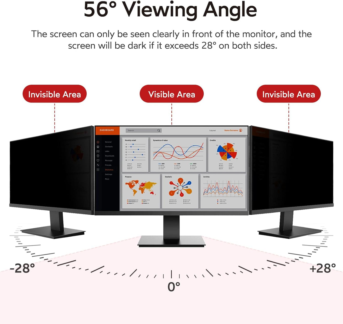 BERSEM 28 Inch Privacy Screen Protector for Computer Monitor 16:9 Ratio DEMO