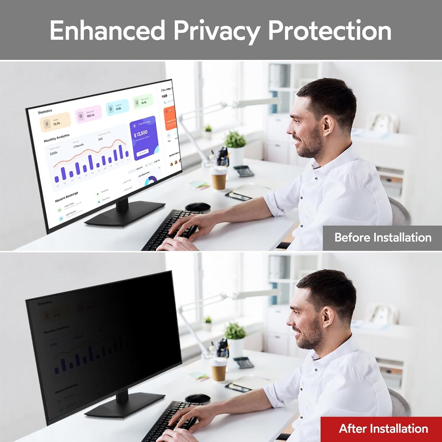 BERSEM 28 Inch Privacy Screen Protector for Computer Monitor 16:9 Ratio DEMO