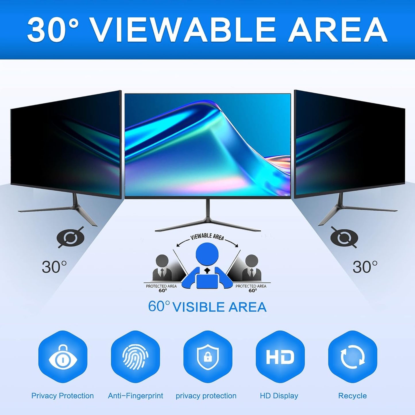 ZOEGAA 23.8" Widescreen Computer Monitor Privacy Screen Filter for Glare DEMO