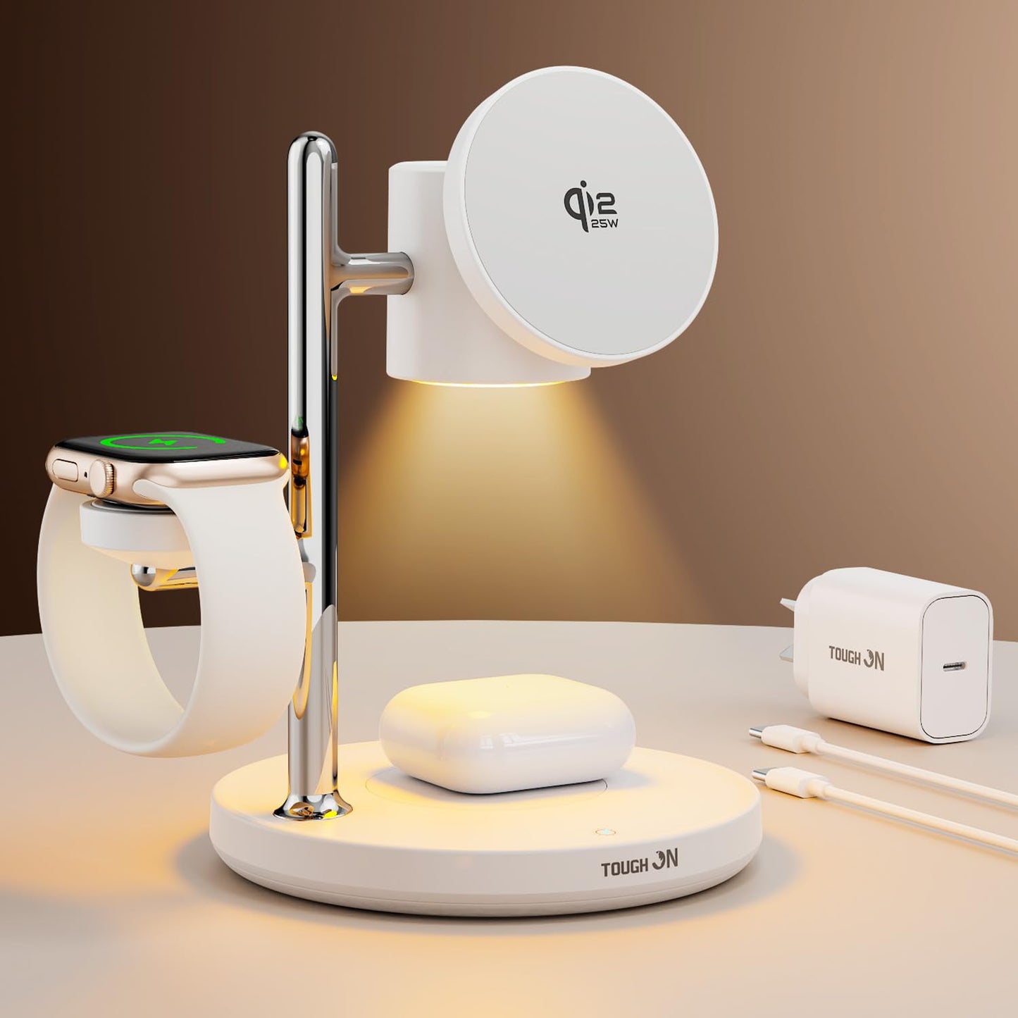 TOUGH ON 4-in-1 Wireless Charging Station 25W Fast Qi Certified Induction DEMO