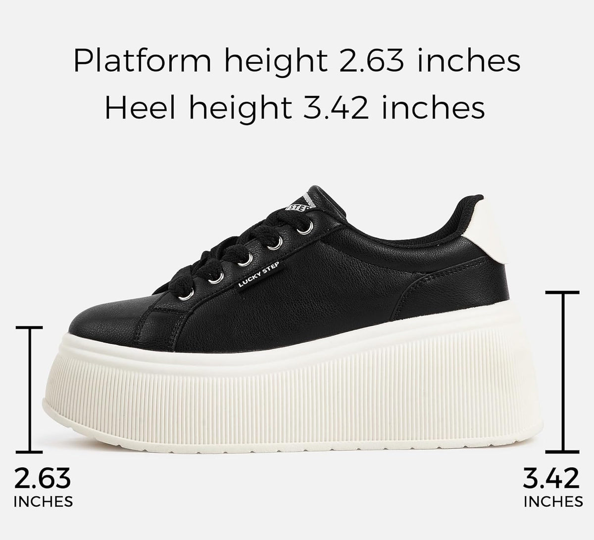 LUCKY STEP Black Canvas Low Top Fashion Sneakers Trainers Women US8 NEW