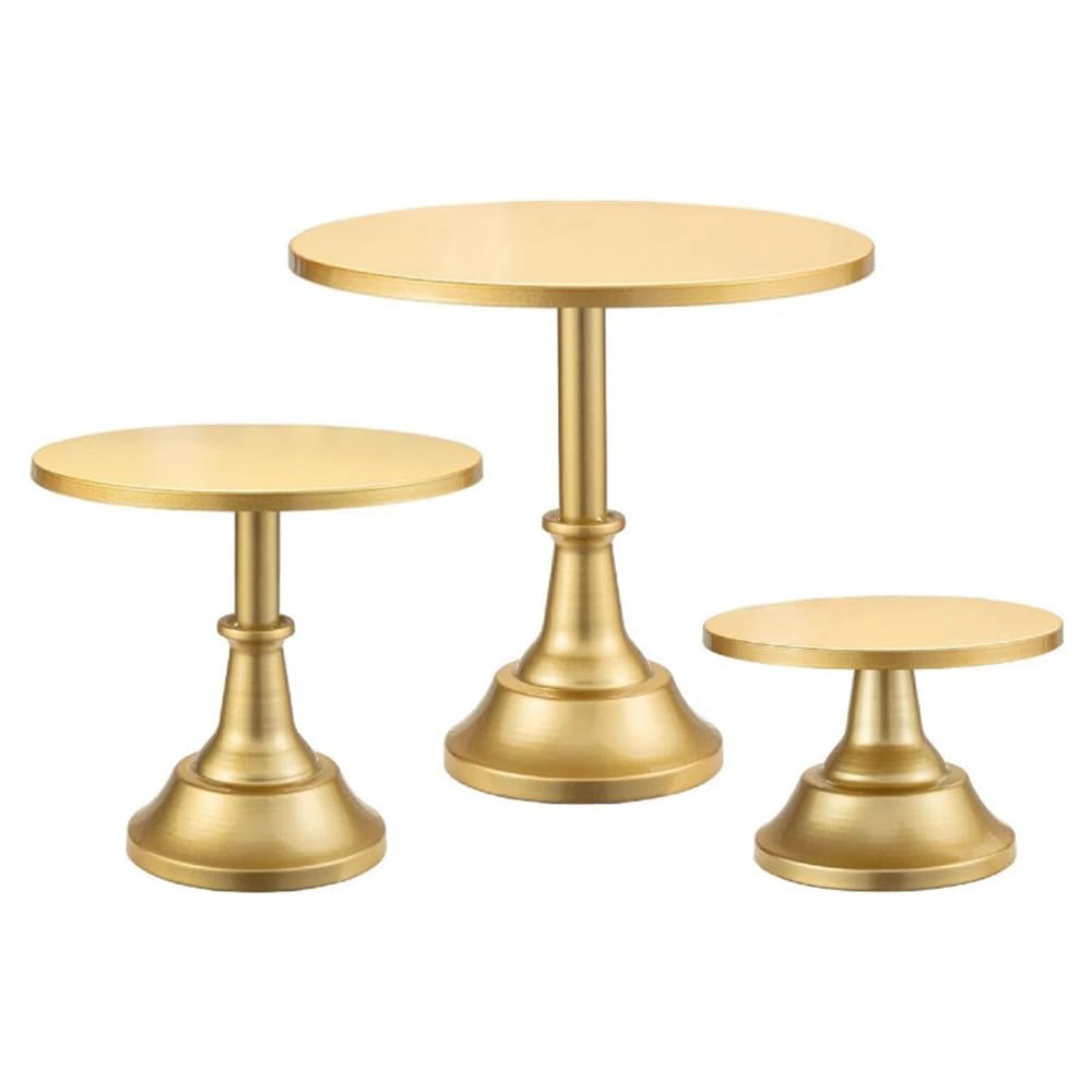 TOMVAES 3-Piece Decorative Gold Tiered Cake Stand Set for Desserts, NEW