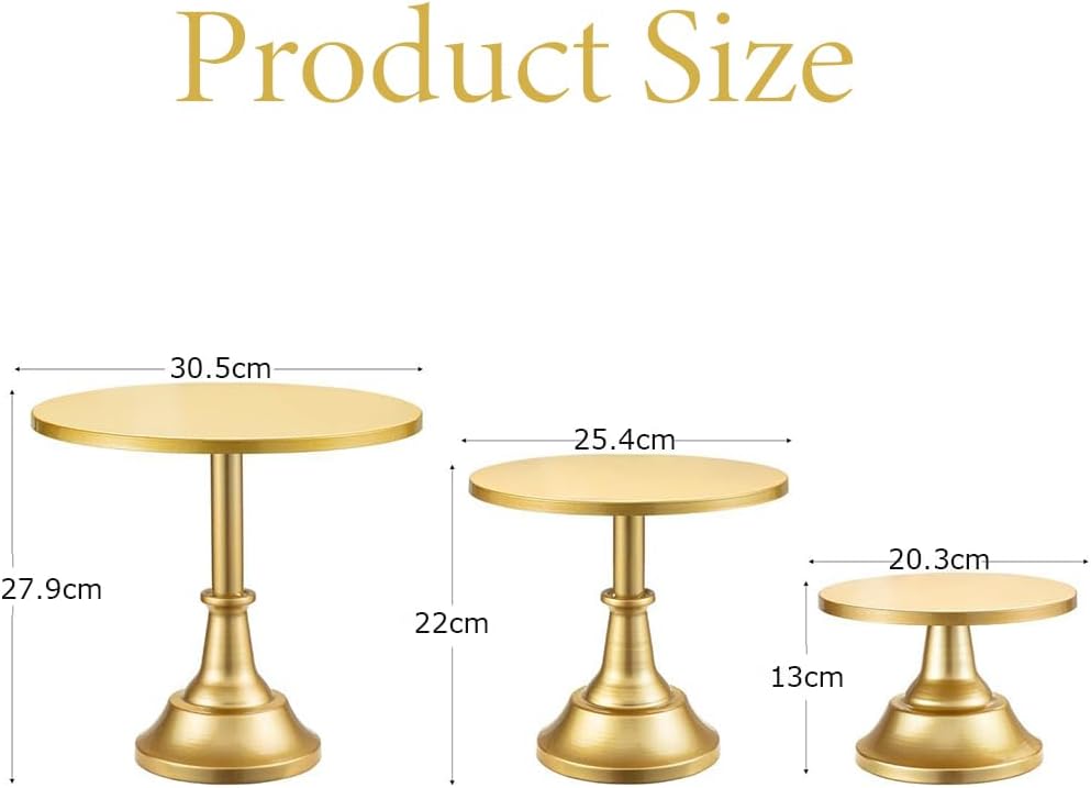 TOMVAES 3-Piece Decorative Gold Tiered Cake Stand Set for Desserts, NEW