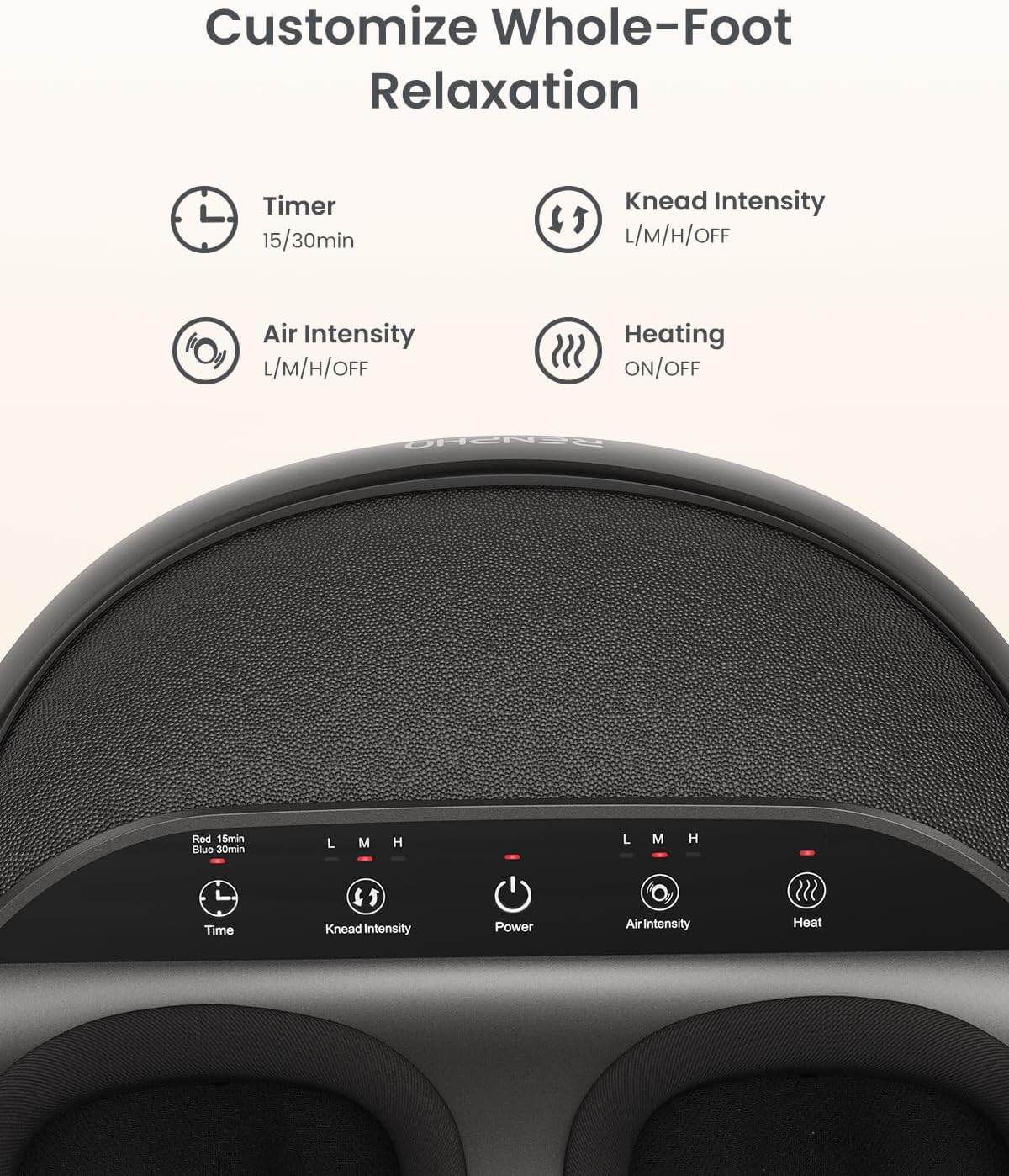 RENPHO Shiatsu Foot Massager Machine Deep Kneading Air Compression Heat DEMO