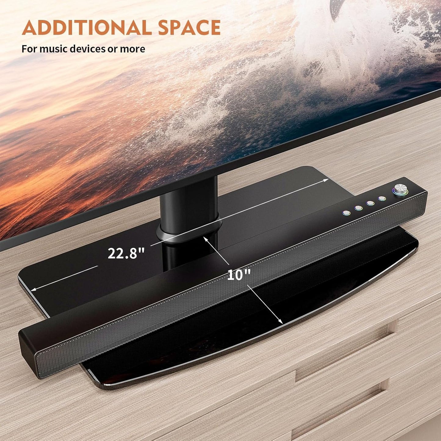 Hemudu Universal TV Stand Tabletop Mount for 40 to 86 Inch TVs in Black DEMO