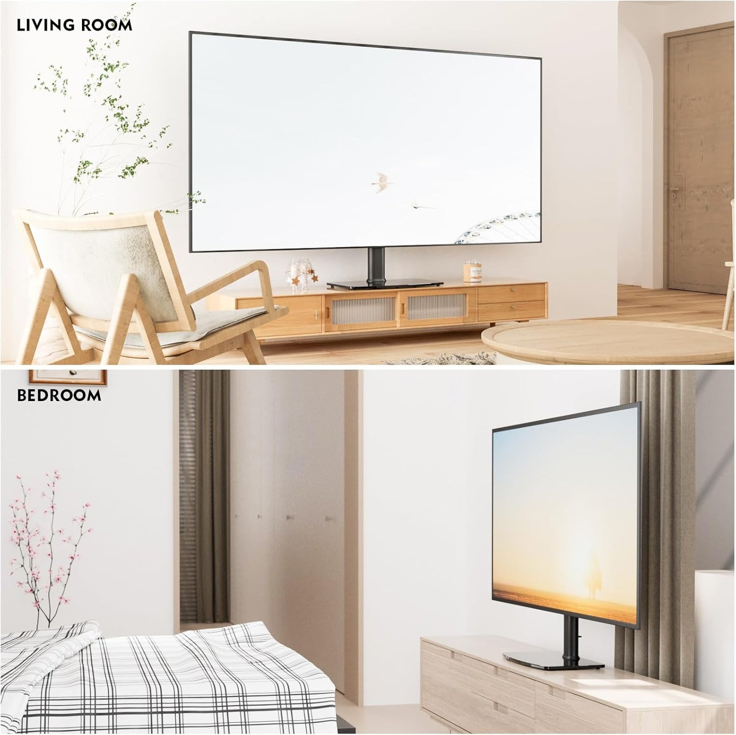 Hemudu Universal TV Stand Tabletop Mount for 40 to 86 Inch TVs in Black DEMO